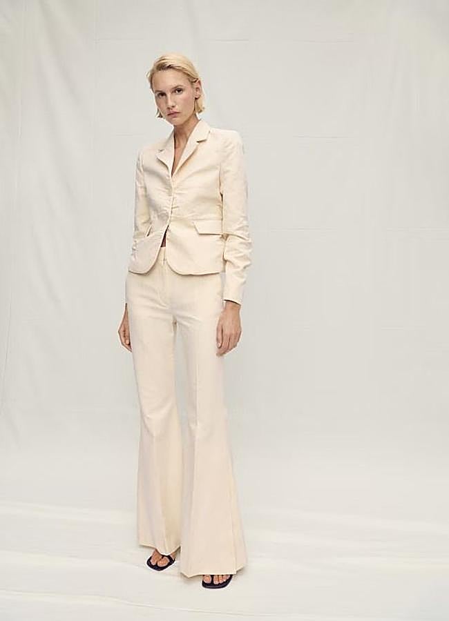 Imagen - Pantalones campana color crudo