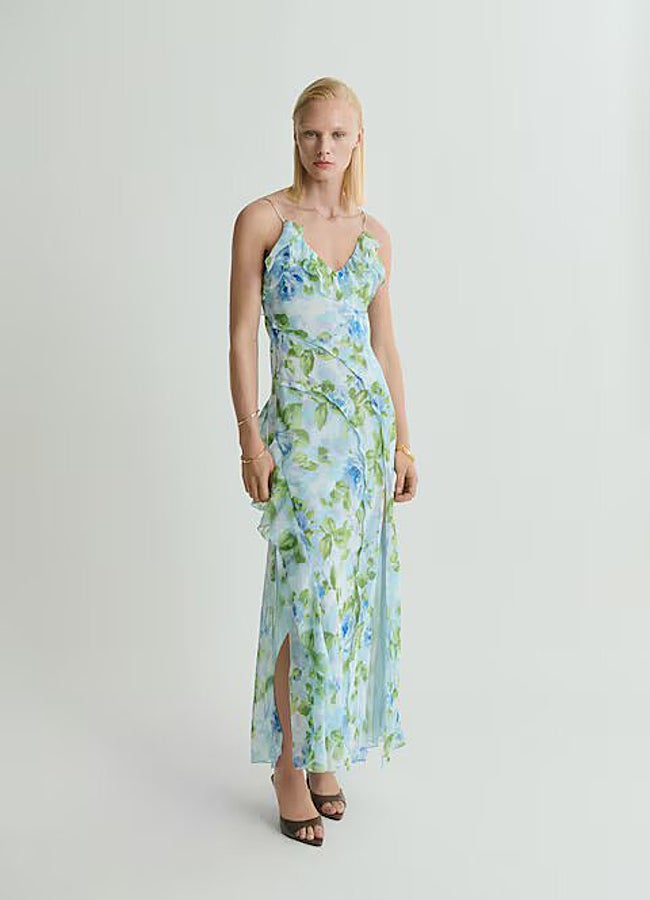 Imagen - Vestido de flores y volantes de Mango.