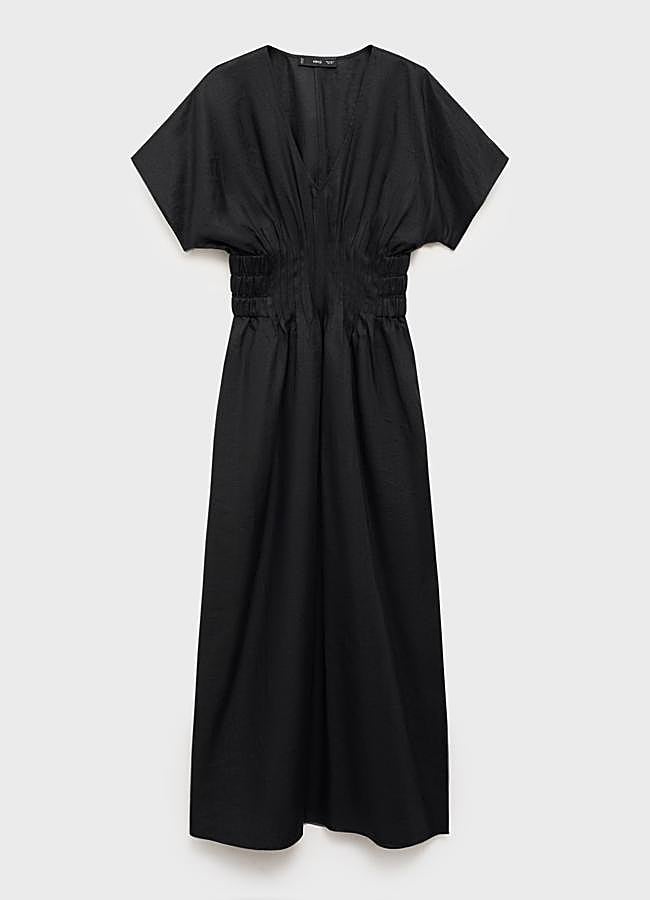 Imagen - Vestido largo lino panel fruncido de Mango (79,99€)