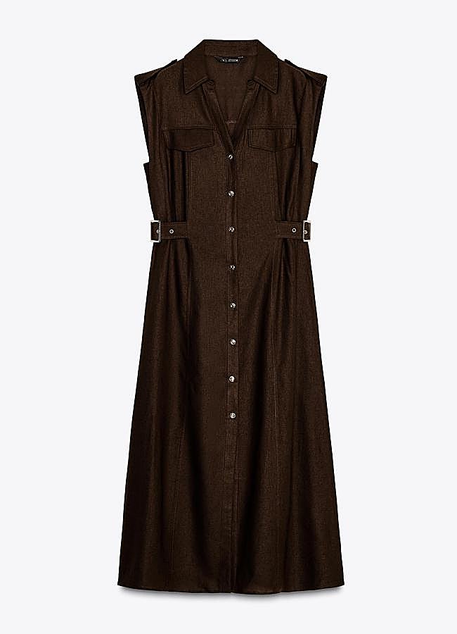 Imagen - Vestido midi con lino de Zara (39,95€)
