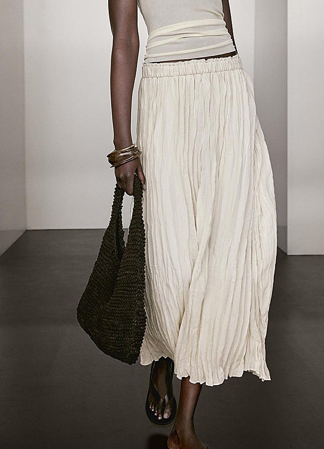 Imagen - Falda midi plisada Massimo Dutti.