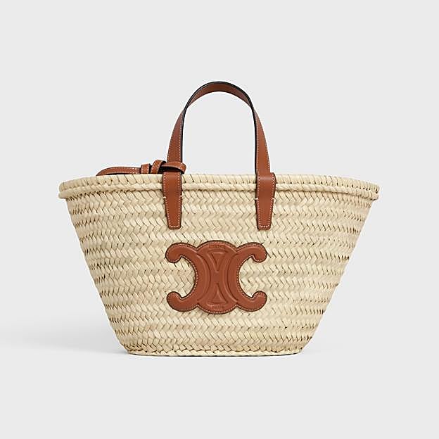 Bolso teen Celine classic panier de hojas de palma y piel de becerro (540€)