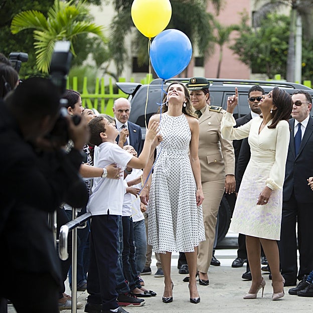 La reina Letizia visitando Santo Domingo en 2018. 
