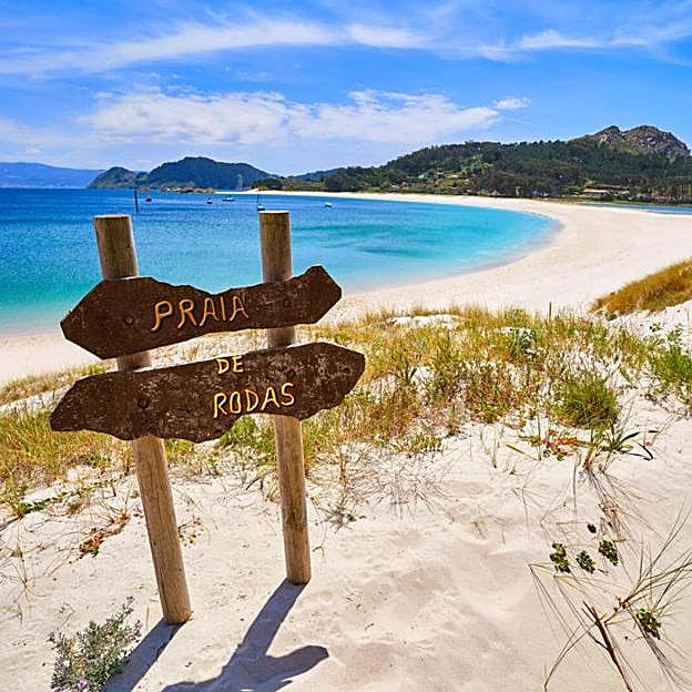 Una panorámia de la playa de Rodas, Islas Cíes.