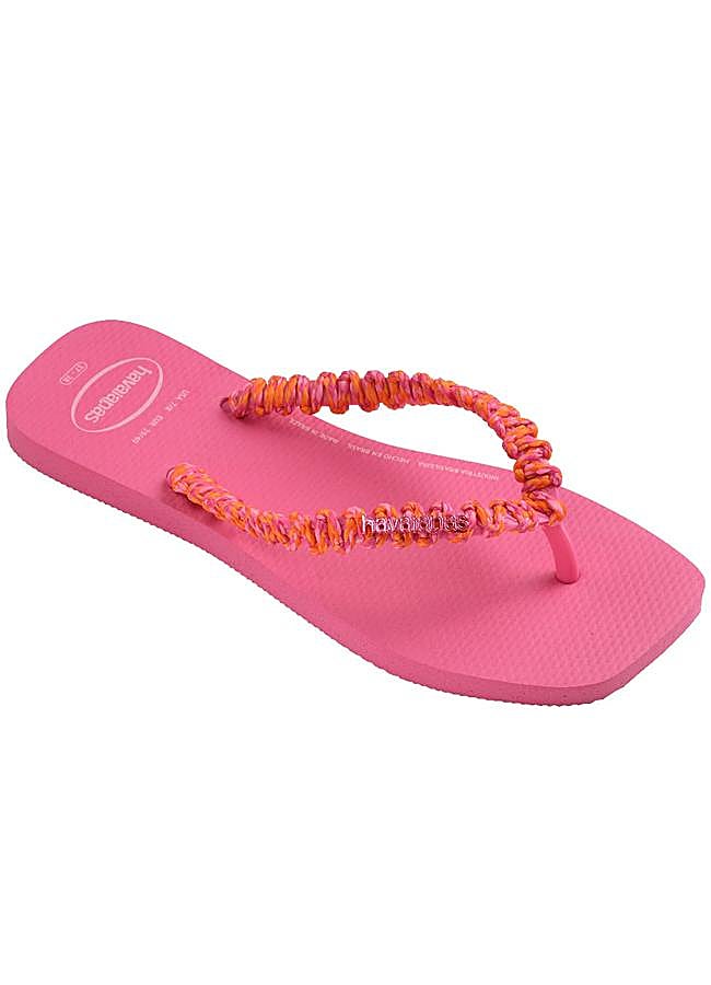 Imagen - Chanclas en rosa con tiras multicolor de Havaianas.