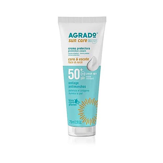 Agrado Antimanchas SPF50+.