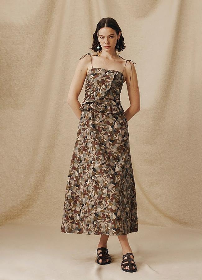 Imagen - Vestido Midi de Algodón Liberty con Estampado Floral en Tonos de Masku, 198 euros.