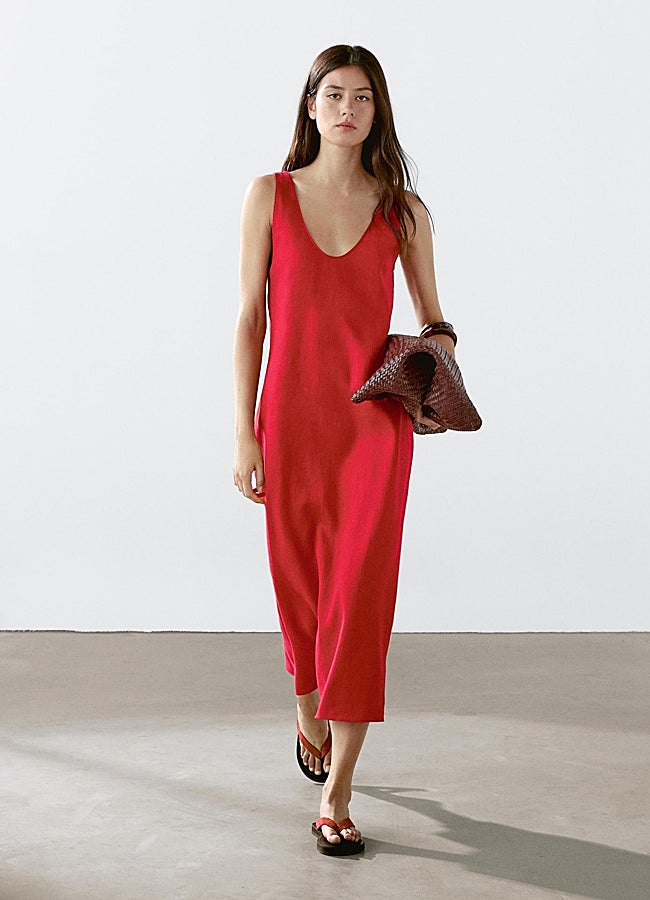 Imagen - Vestido midi lino Massimo Dutti.