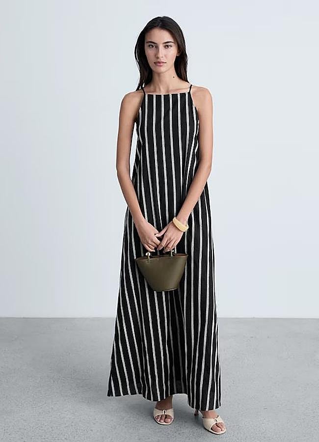 Imagen - Vestido halter fluido con rayas