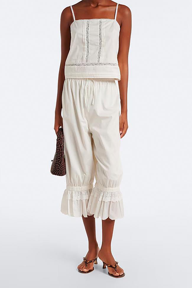 Pantalones-pololo en blanco de Staud.