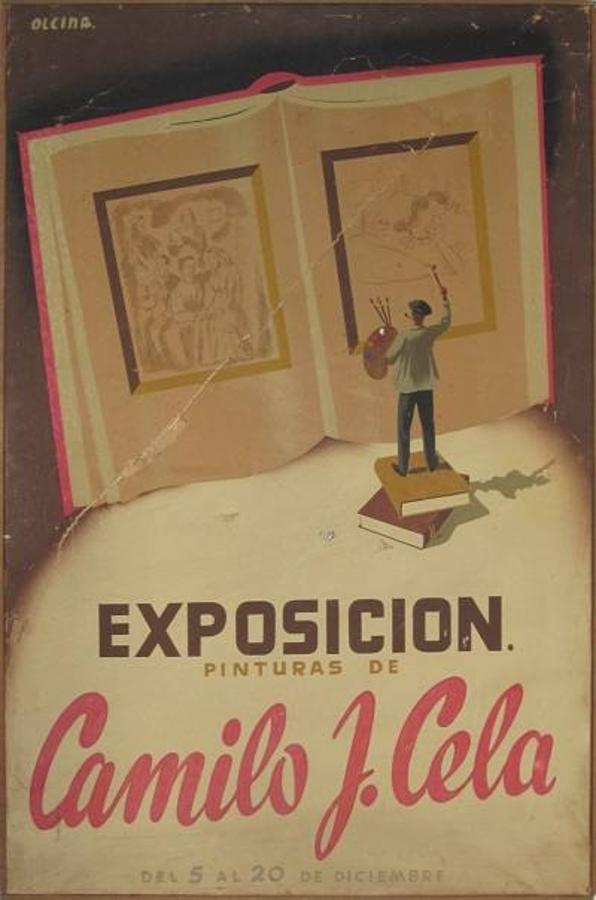 Cartel de la exposición Camilo José Cela en Galería Clan de Madrid.