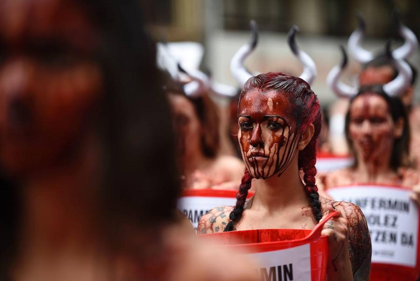 Protesta animalista pre-sanfermines