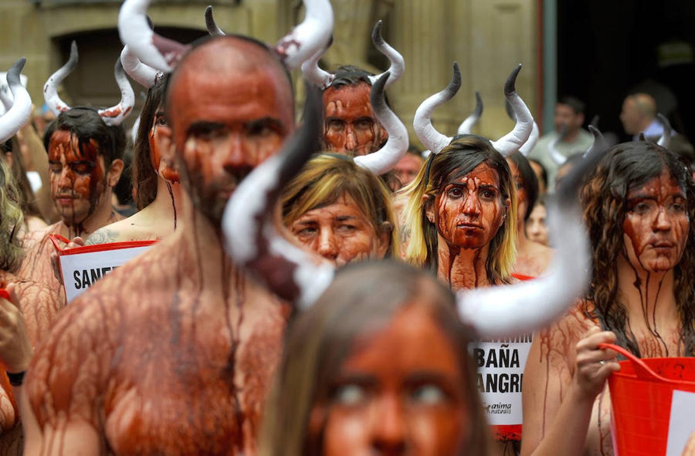 Protesta animalista pre-sanfermines