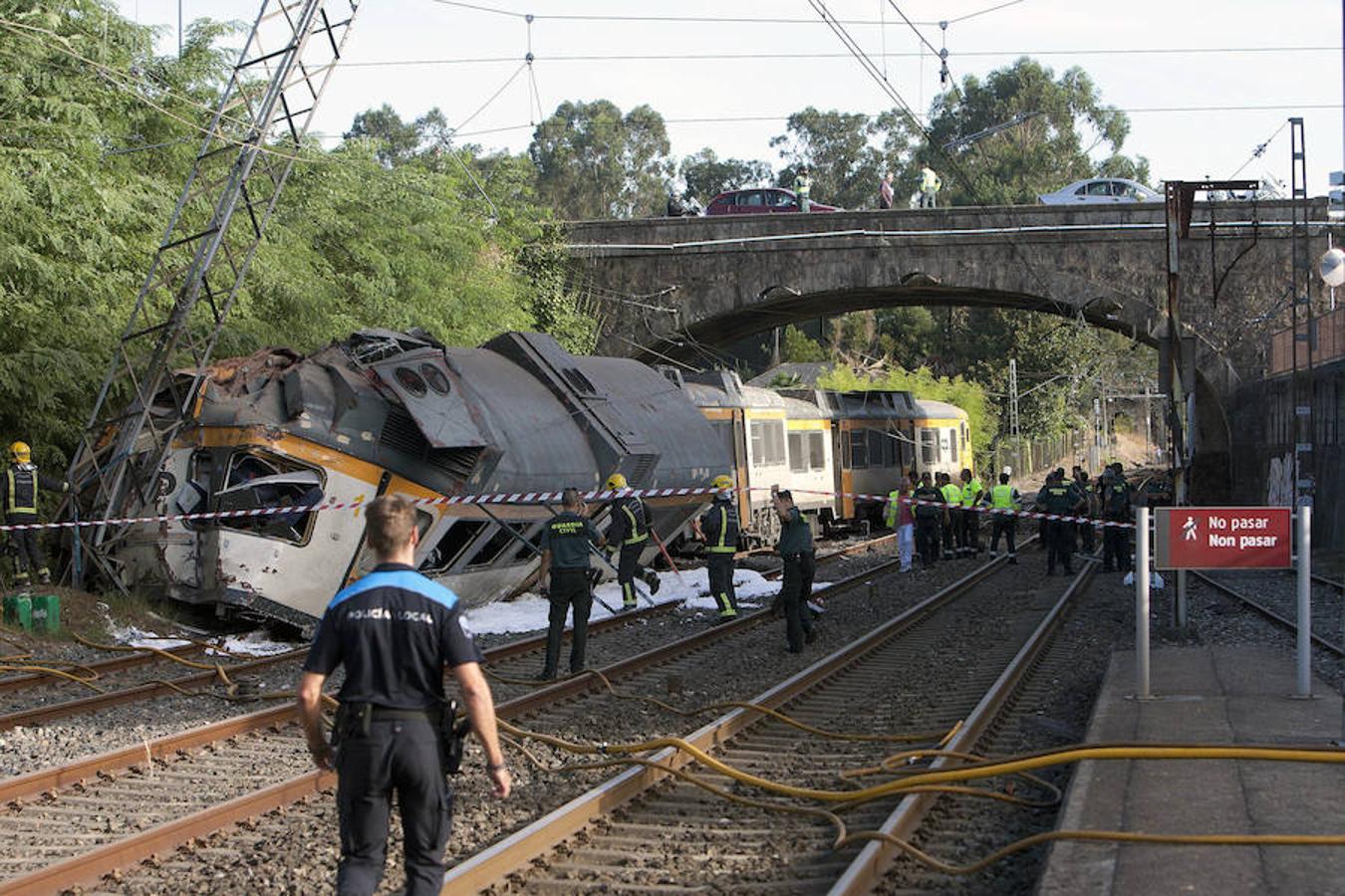 Descarrila un tren en O Porriño