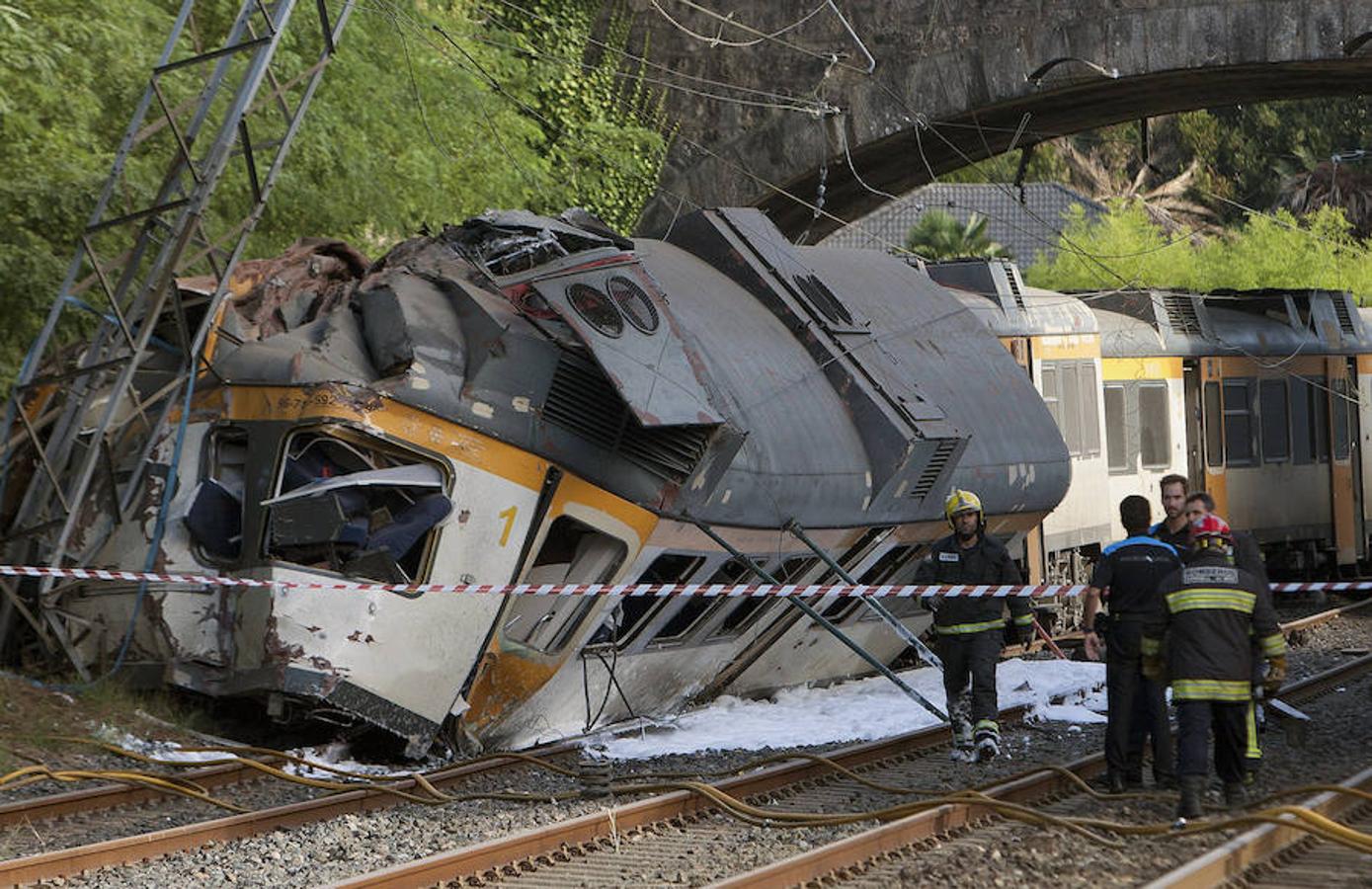 Descarrila un tren en O Porriño