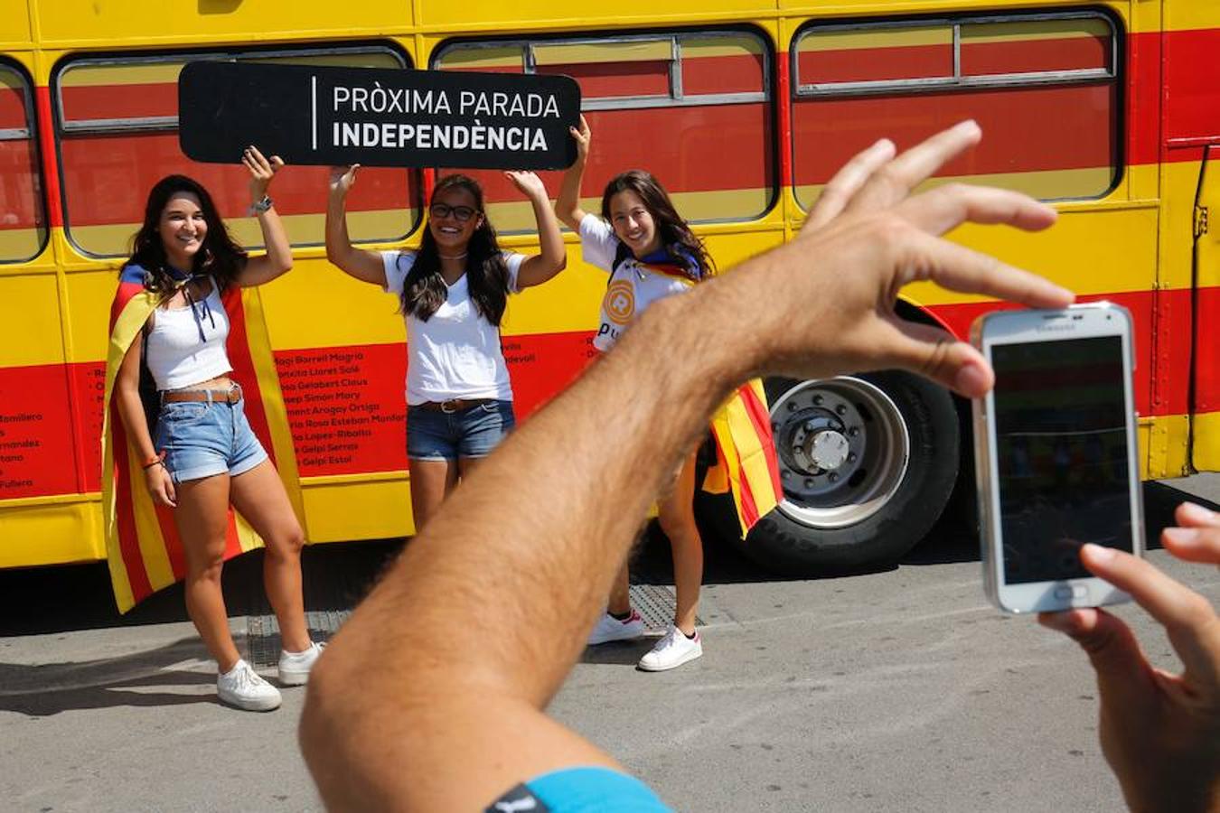 Manifestación independentista en cinco localidades de Cataluña