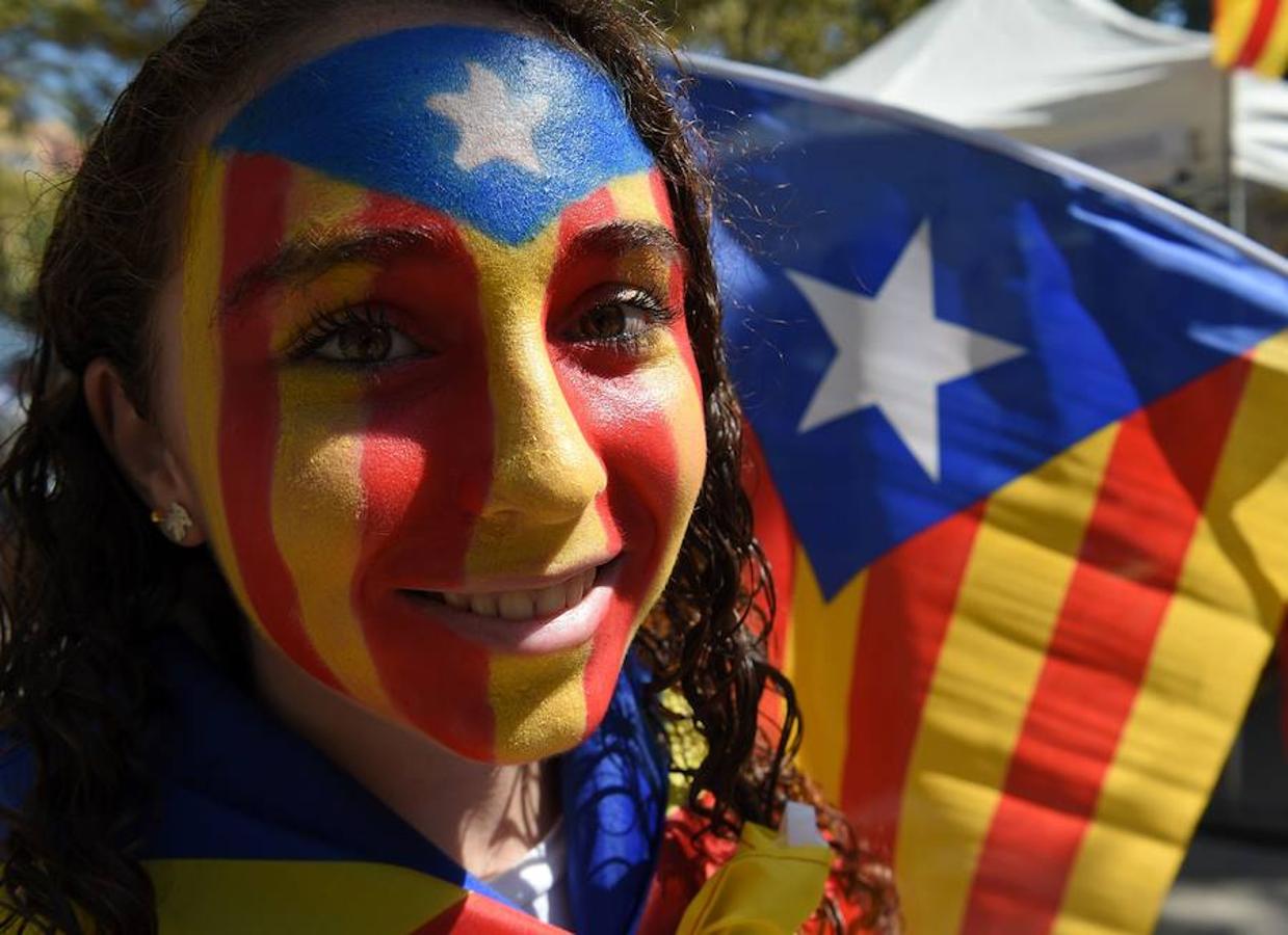 Manifestación independentista en cinco localidades de Cataluña