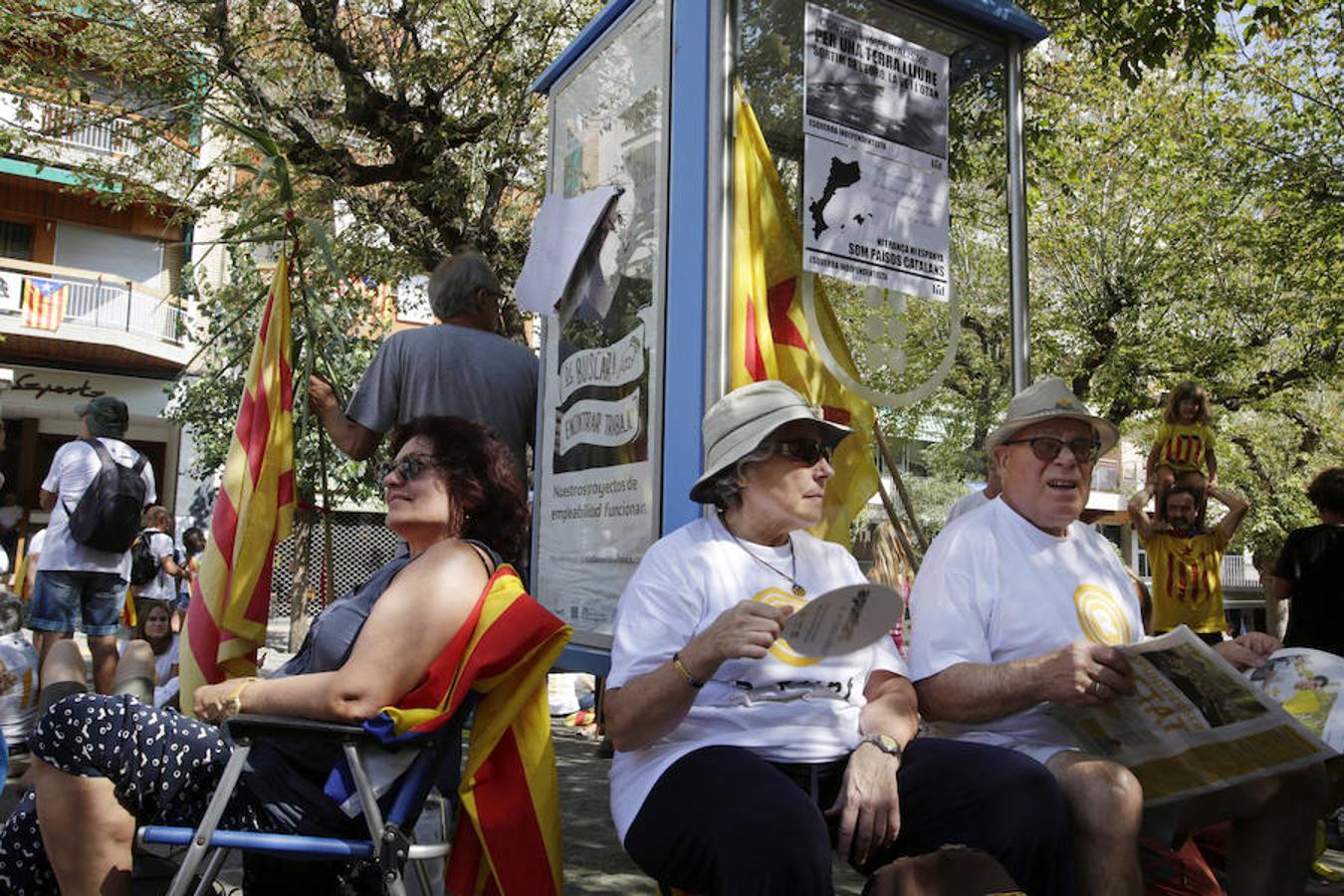 Manifestación independentista en cinco localidades de Cataluña