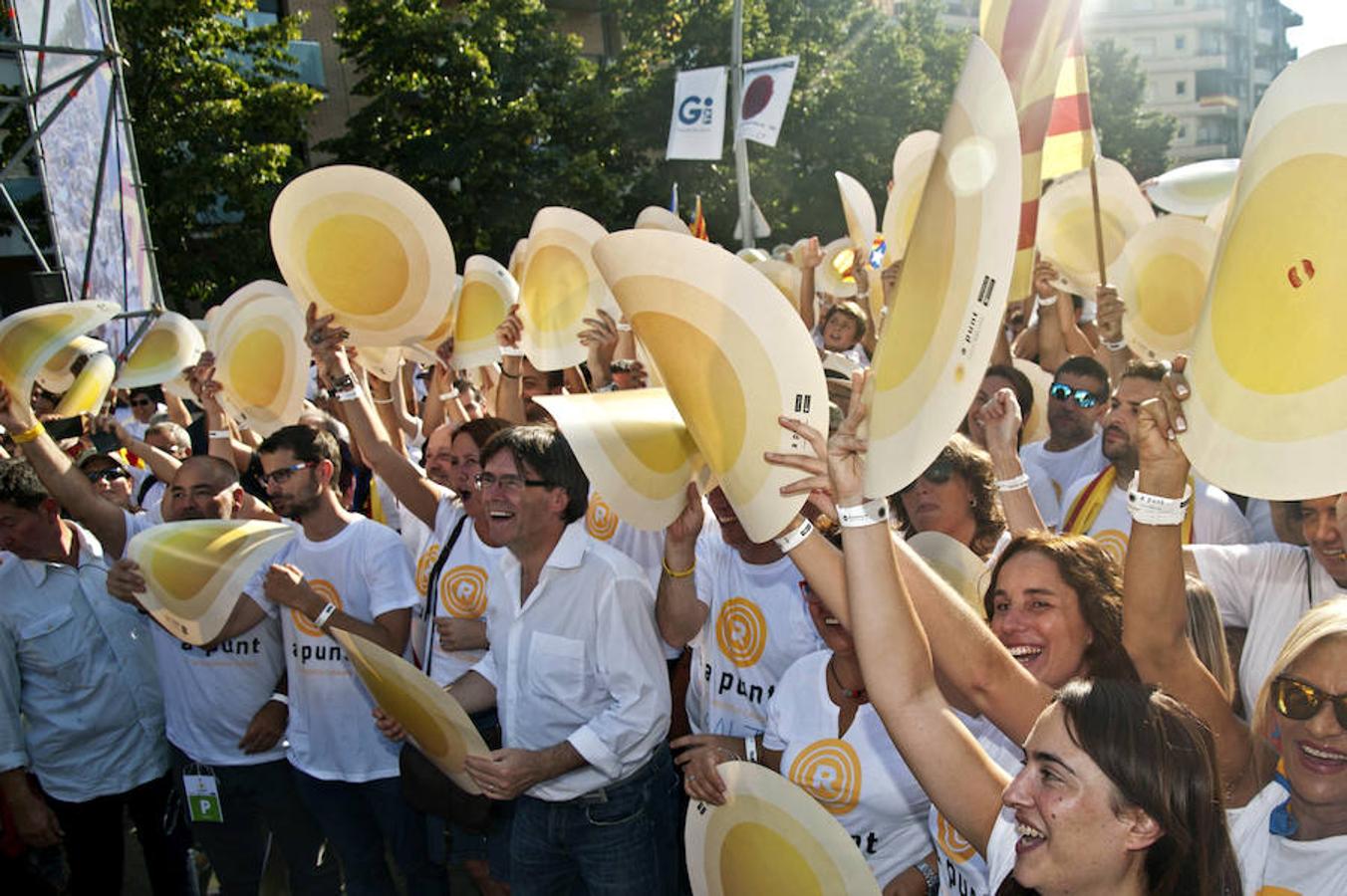 Manifestación independentista en cinco localidades de Cataluña