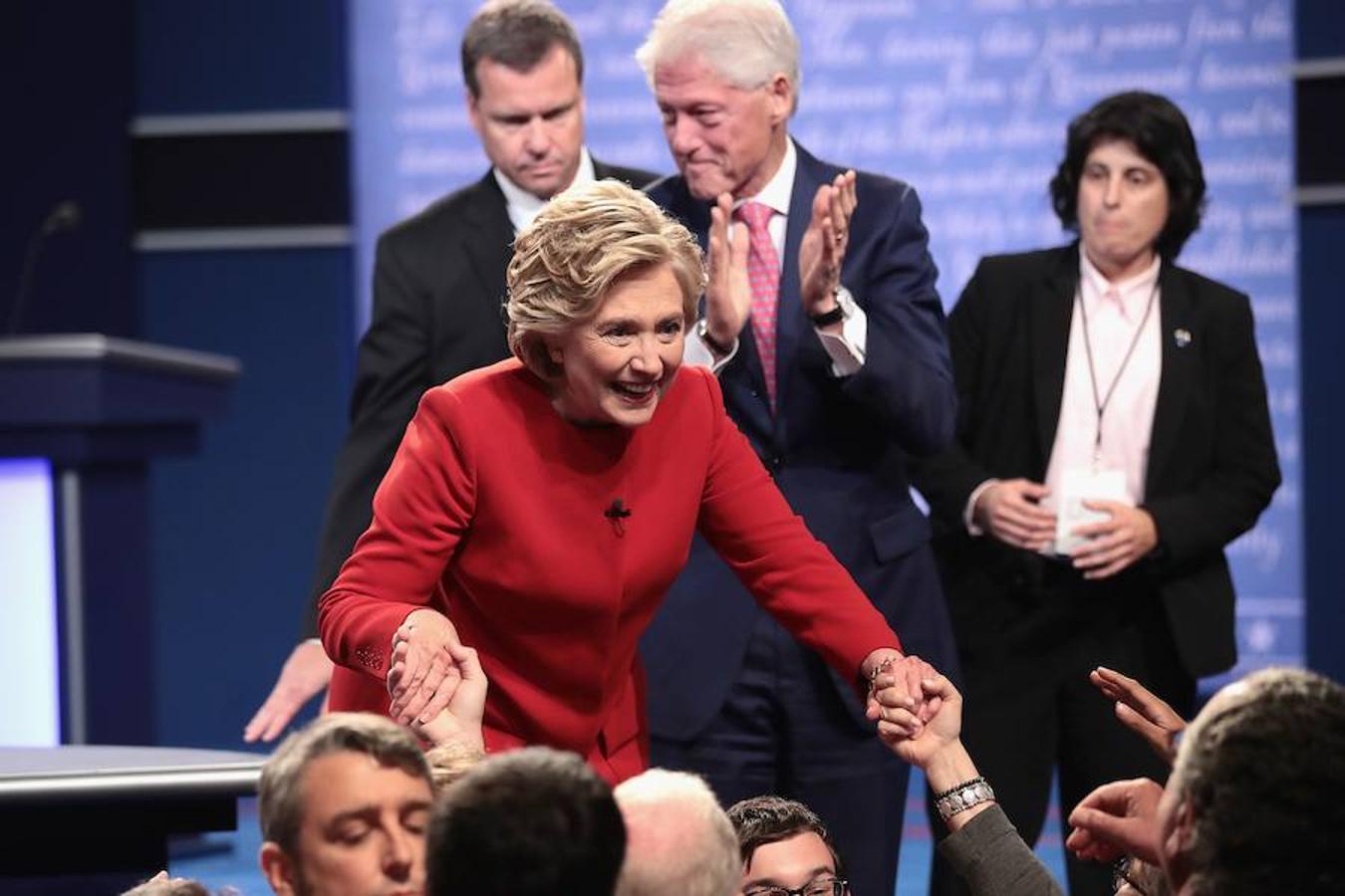 Clinton ha recibido el apoyo del público ante del debate.