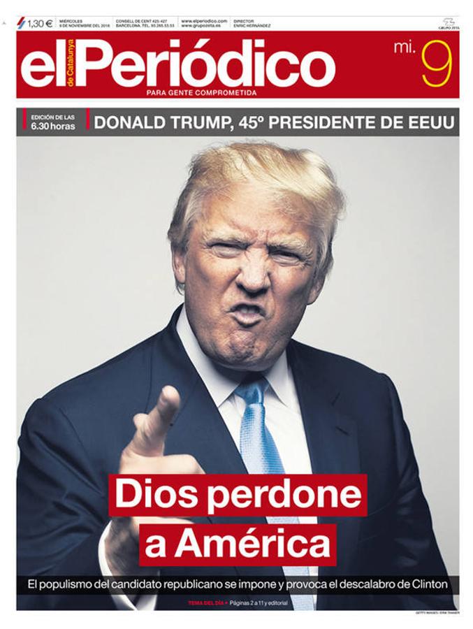 El Periódico. Los principales diarios de todo el mundo se hacen eco de la victoria del candidato republicano en las elecciones presidenciales de EE UU