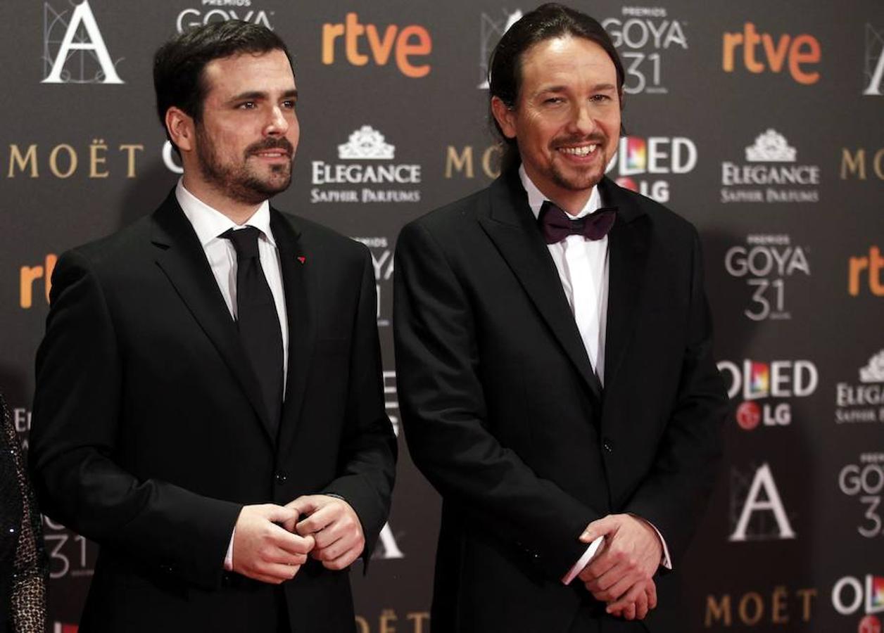 Alberto Garzón y Pablo Iglesias.