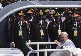 El Papa, durante su visita al Congo