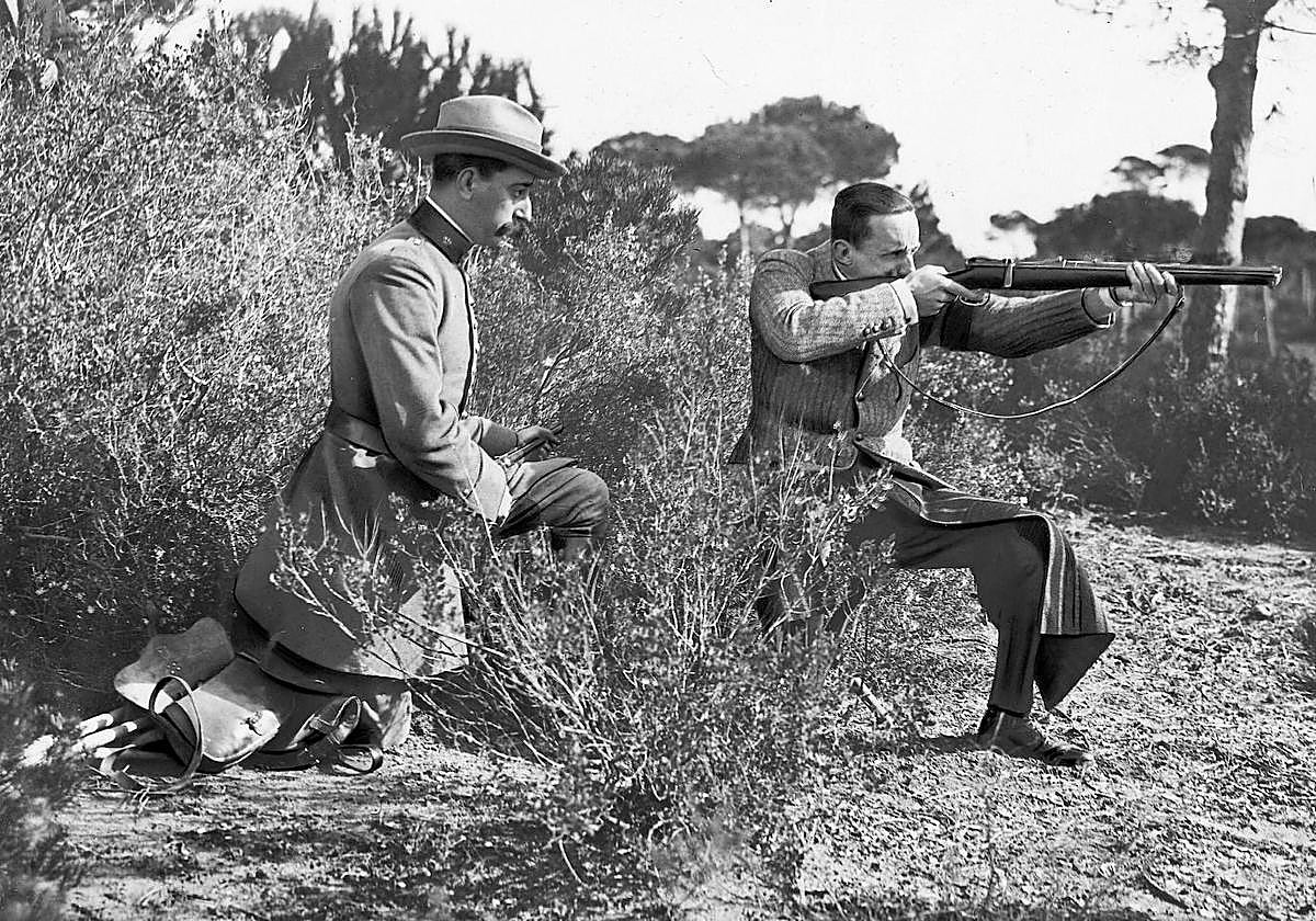 Alfonso XIII, en una cacería en Doñana