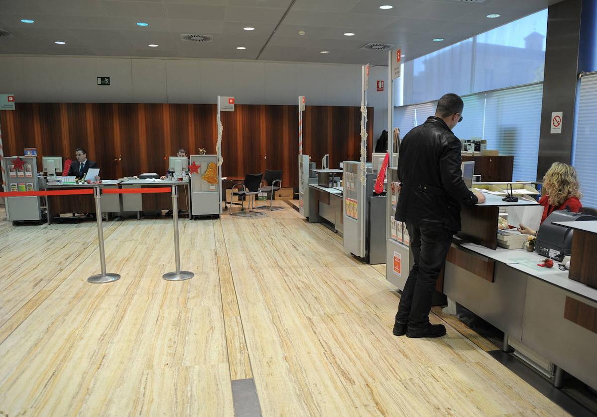 Interior de una oficina bancaria