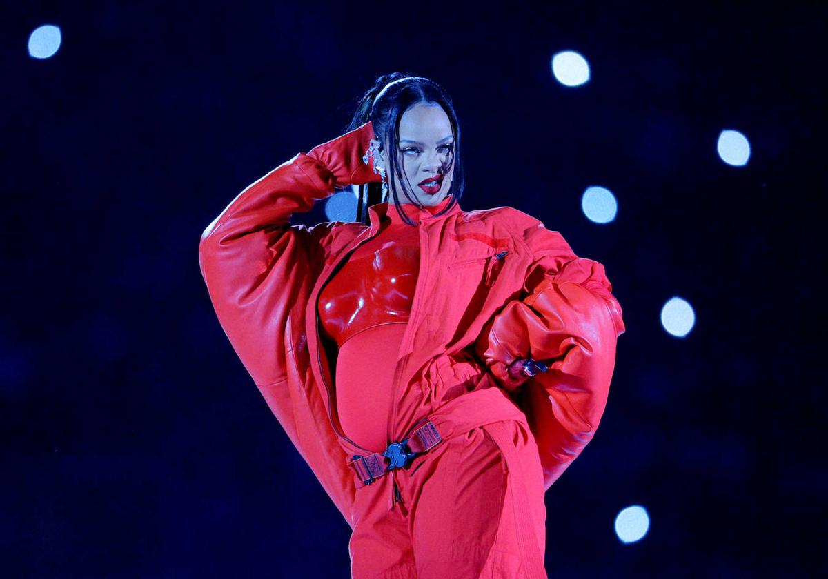 Rihanna, durante la actuación