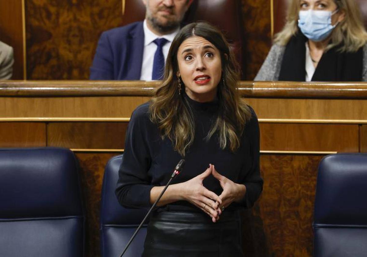 La ministra de Igualdad, Irene Montero, este miércoles en el Congreso