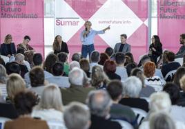 Yolanda Díaz en acto Público de la Plataforma Sumar en Valencia.