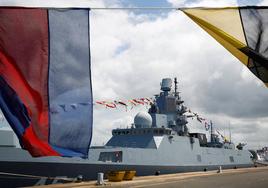 La fragata militar rusa 'Admiral Gorshkov' atraca en el puerto de Richards Bay, Sudáfrica