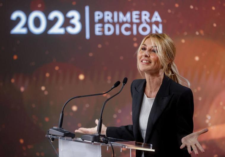 Cayetana Guillén-Cuervo, durante la lectura de las nominaciones.