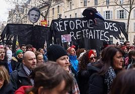 Protestas por la reforma de las pensiones en París a principios de este mes de marzo.