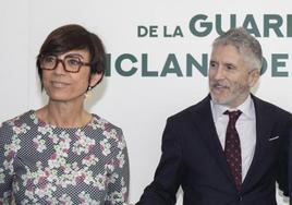 María Gámez. junto al ministro del Interior Fernando Grande-Marlaska.