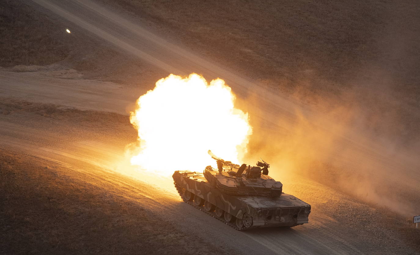Un tanque surcoreano K1A1 participa en un ejercicio militar acordado con Estados Unidos.