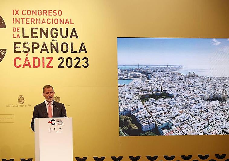 El rey Felipe en la inauguración este lunes del IX Congreso Internacional de la Lengua Española.