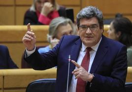 José Luis Escrivá, este martes en el Senado.