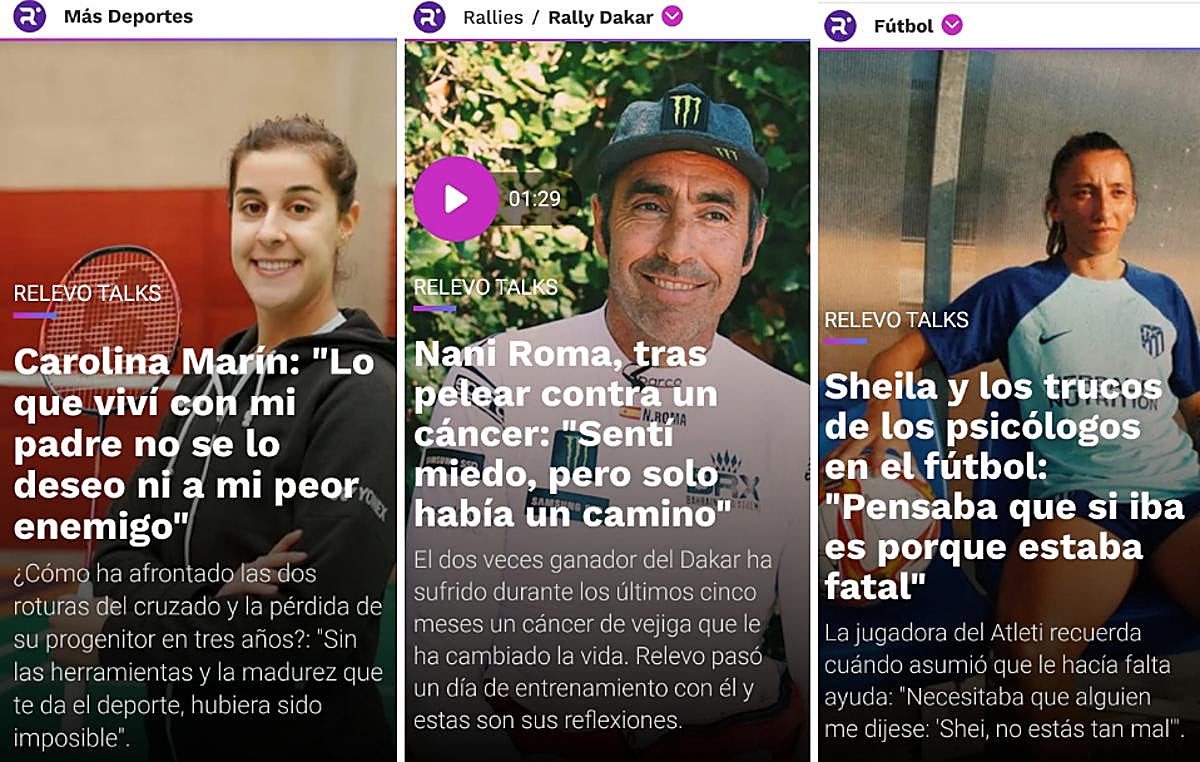 Tres de las entrevistas publicadas en Relevo Talks
