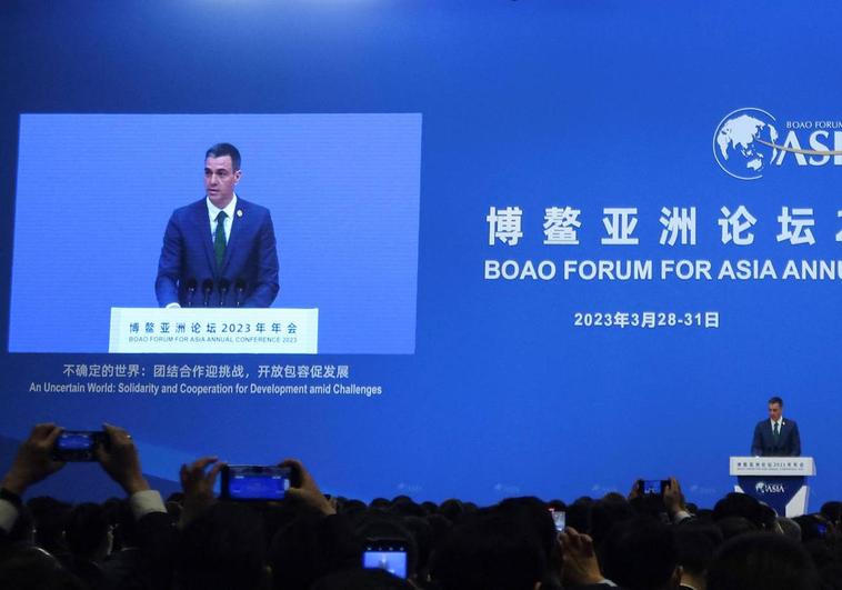 Sánchez interviene en el foro económico de Boao, el Davos asiático.