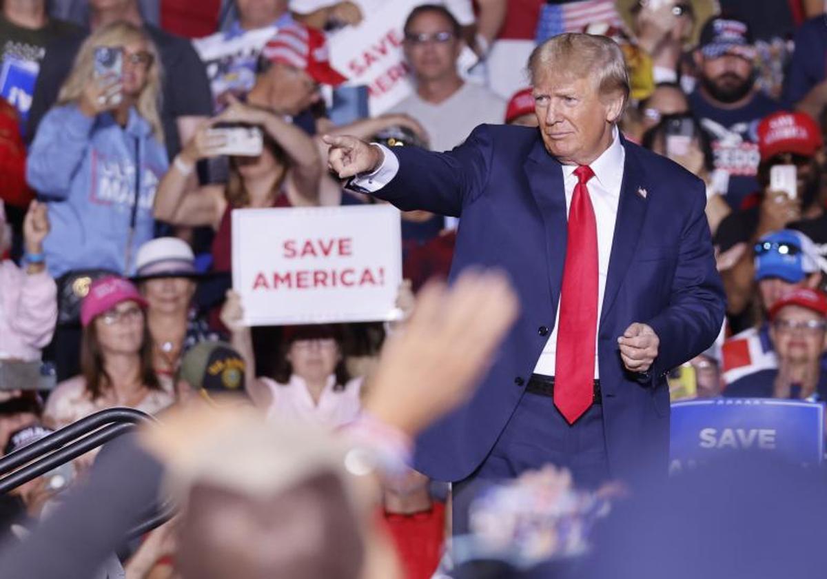 Trump en un acto de precampaña