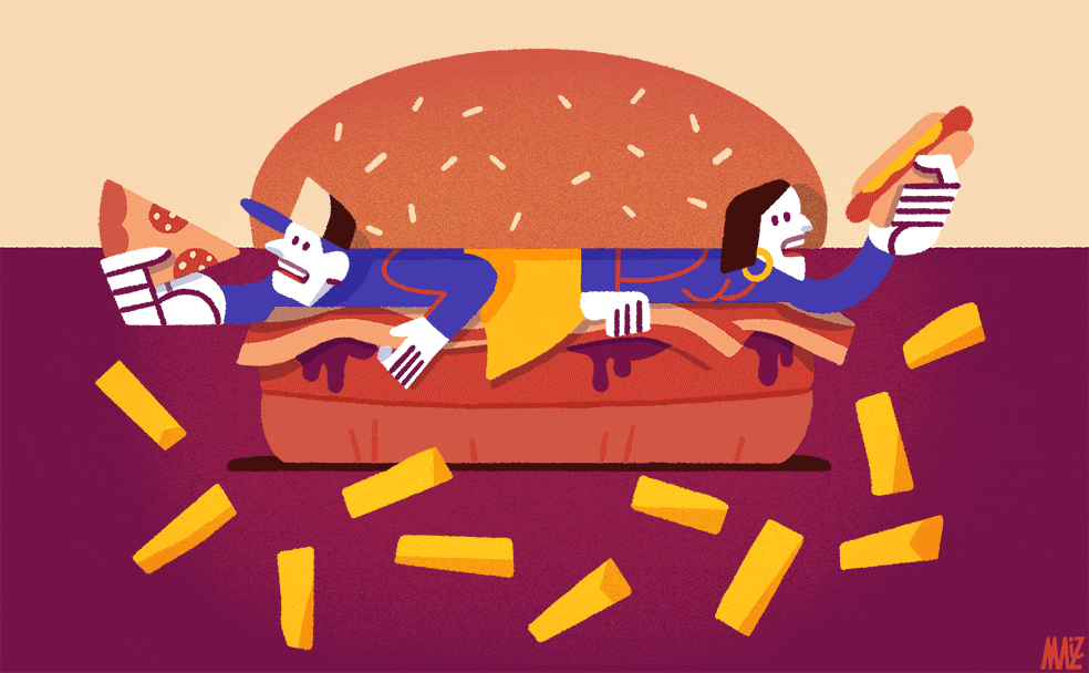La epidemia joven: pizza y 'burger' hasta tres veces por semana ¡y más!