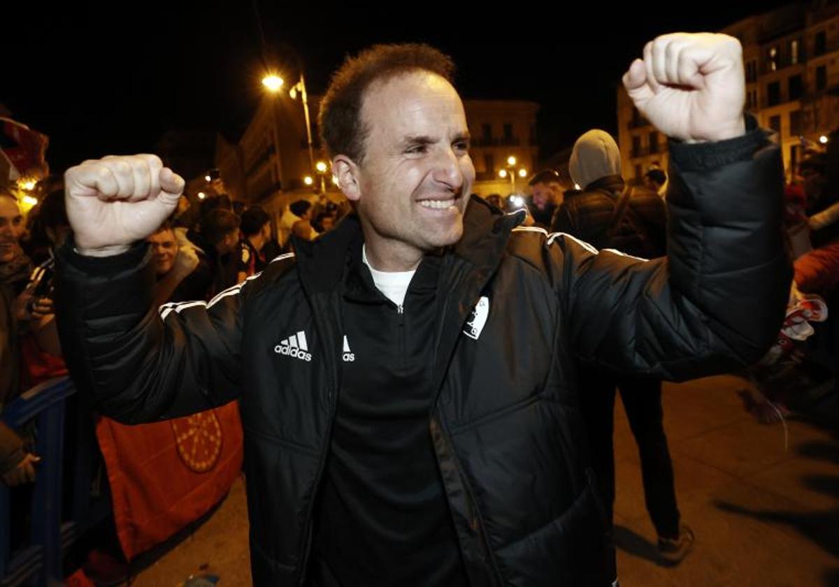 Jagoba Arrasate, celebrando la clasificación para la final de la Copa del Rey.