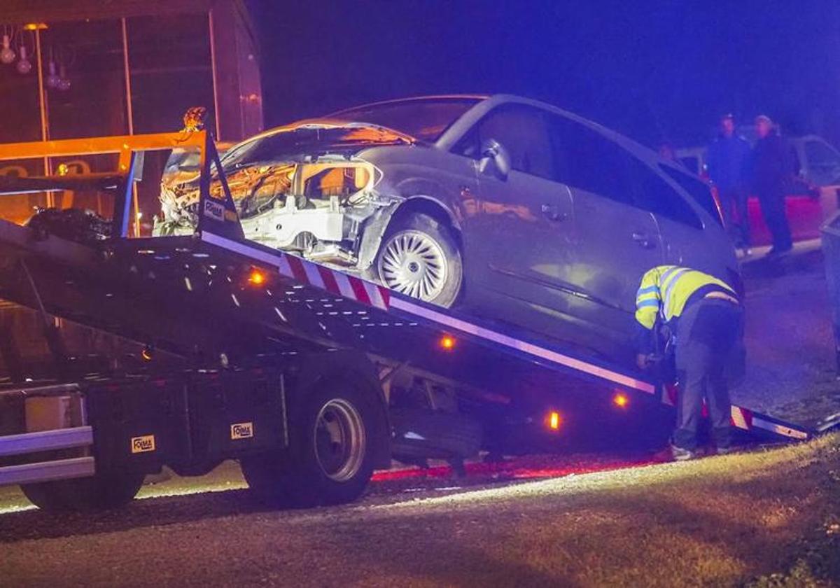 Estado en el que quedó el coche de J. A. F. tras el triple atropello.