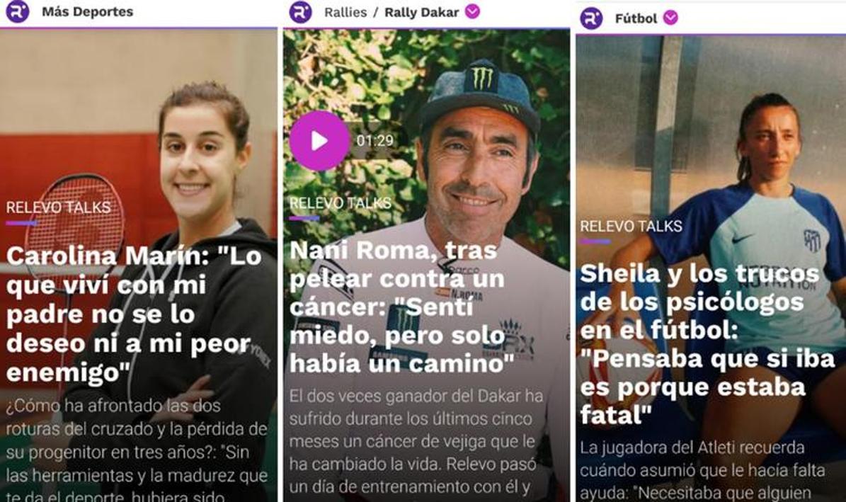 Tres de las entrevistas publicadas en Relevo Talks.