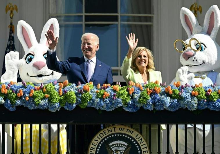 El presidente de EE UU, Joe Biden, celebra el lunes de Pascua en el jardín sur de la Casa Blanca.