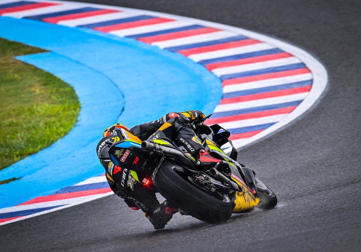 Marco Bezzecchi a lomos de su Ducati, durante el GP de Argentina.