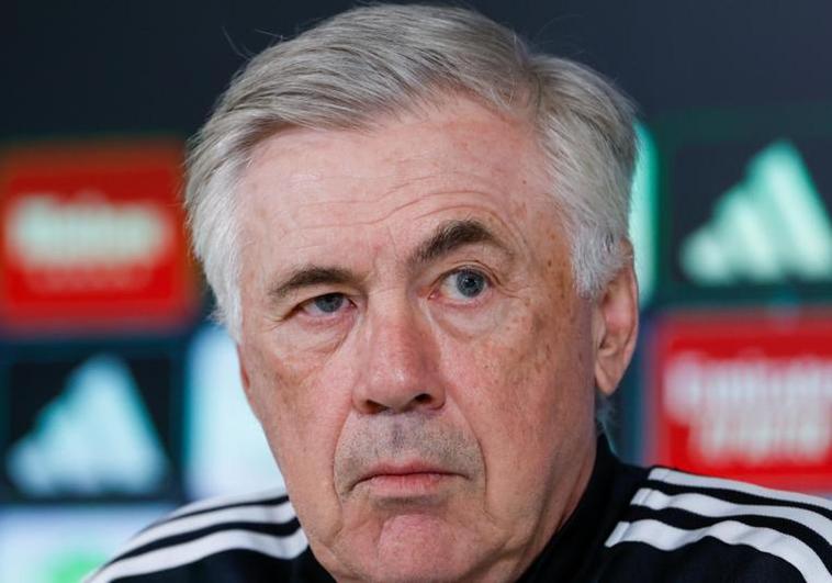 Carlo Ancelotti, durante la rueda de prensa.