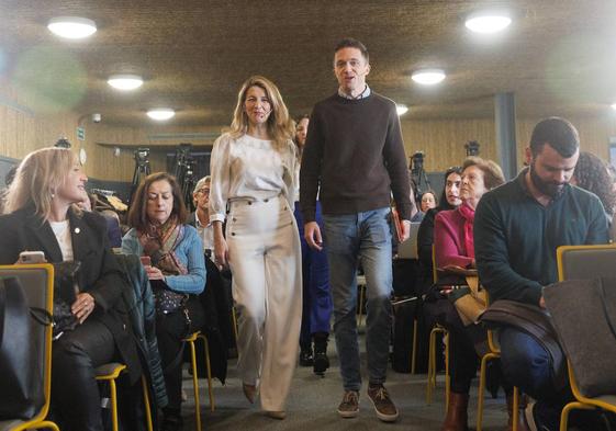 Yolanda Díaz e Íñigo Errejón en un acto político el pasado 17 de marzo.